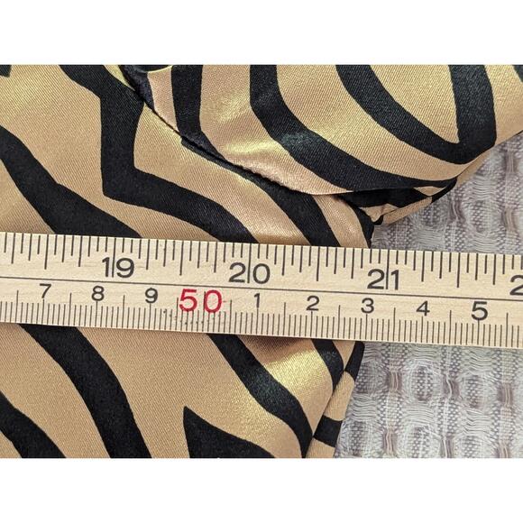 Joan Leslie Women's Blouse 10 Zebra Print Satin Button Up Workwear Vintage Style - Picture 13 of 15